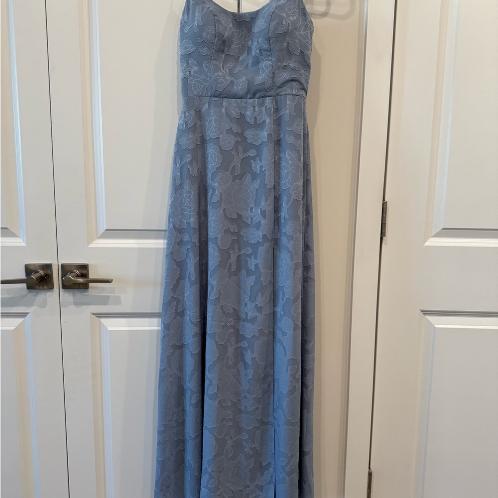 Azazie Blue Floral Maxi Dress